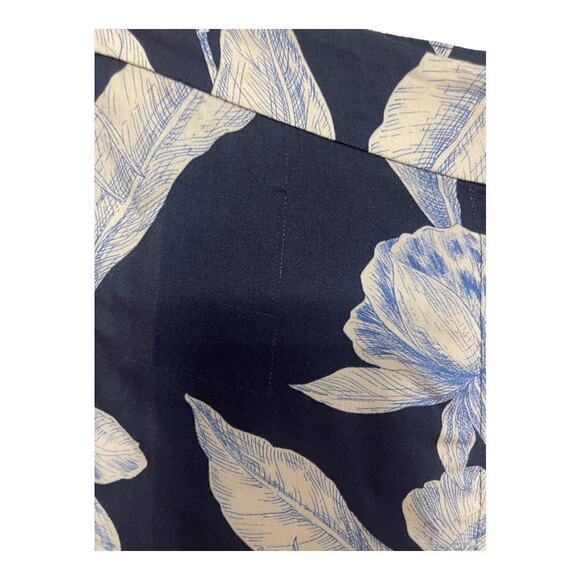 Alexis Brinkley Floral Leaf Print Wide Leg Pants High Rise Maldive Blue Size L - Picture 12 of 14